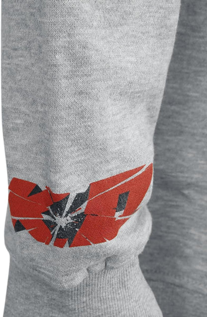 TEKKEN Men's Official Kanji Logo Hooded Sweatshirt Grey Pullover Size S