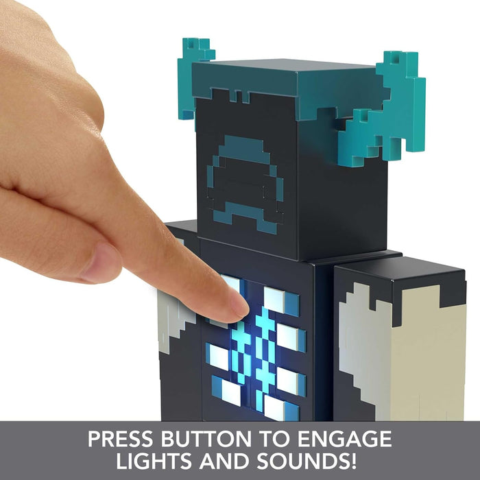 Mattel Minecraft Toys Warden Action Figure with Lights, Sounds and Accessories, Gift for Kids, HHK89