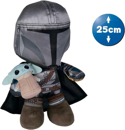 Simba Peluche The Mandalorian con Baby Yoda, 25 cm
