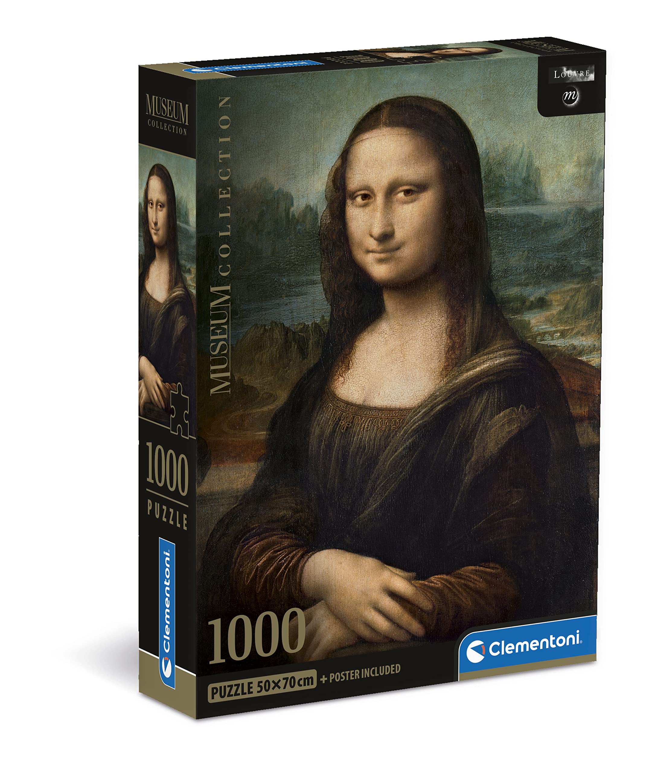 Clementoni - Museum Collection-Leonardo, Gioconda-1000 Adult Pieces, Art, Puzzle Paintings, Famous Paintings, Made in Italy, Multicolor, 39708