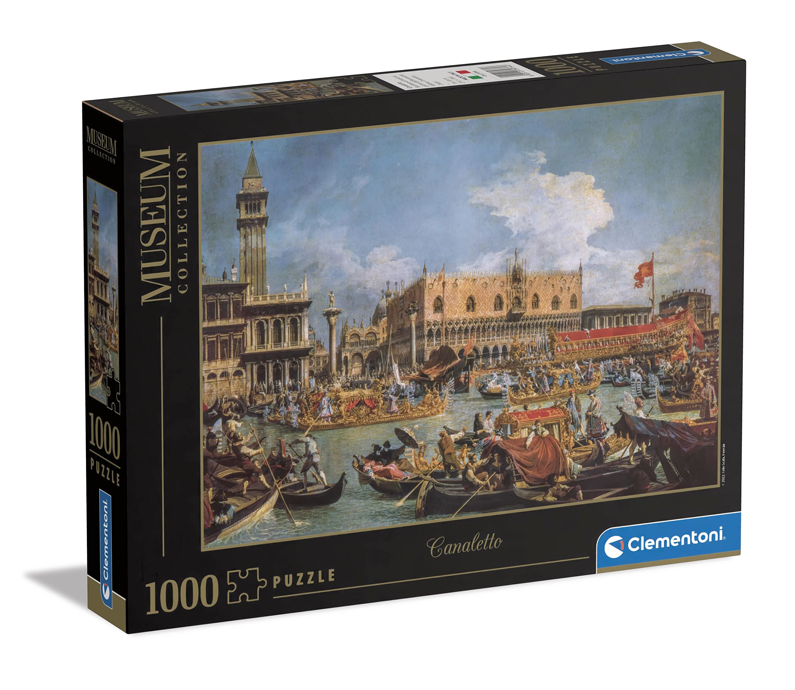 Clementoni - Puzzle Adulto 1000 Piezas Colección Museos - Canaletto, Regreso de Bucintoro en el día de la Ascensión - Desde 14 años (39764