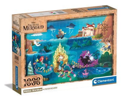 Clementoni 39783 Disney Little Mermaid-1000 Pieces-Adult Jigsaw Puzzles, Made in Italy, Multi-Coloured