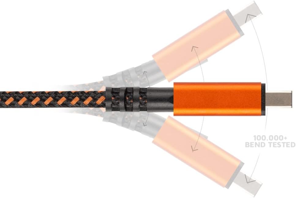Xtreme USB to Micro Cable by Xtorm 1.5m - Ultra-Strong, Flexible USB-A to Micro USB Charging & Transfer Cable - Black & Orange