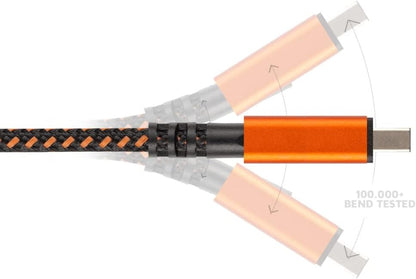 Xtreme USB to Micro Cable by Xtorm 1.5m - Ultra-Strong, Flexible USB-A to Micro USB Charging & Transfer Cable - Black & Orange