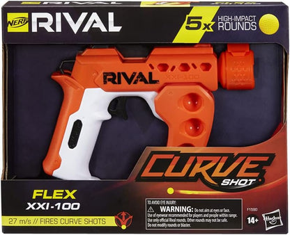 Nerf Rival Curve Shot – Flex XXI-100 Blaster – Fire Rounds to Curve Left, Right, Downwards or Fire Straight
