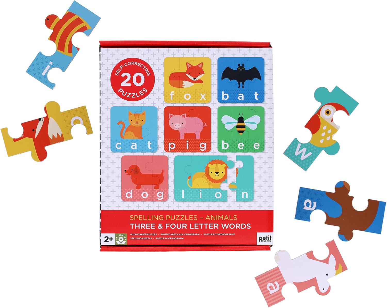 Petit Collage- Unicornios Animals Juego magnético, Multicolor, Talla única (810073342651