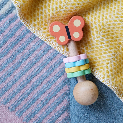 Petit Collage PTC696 Butterfly Wooden Shaker, Multicoloured, One Size