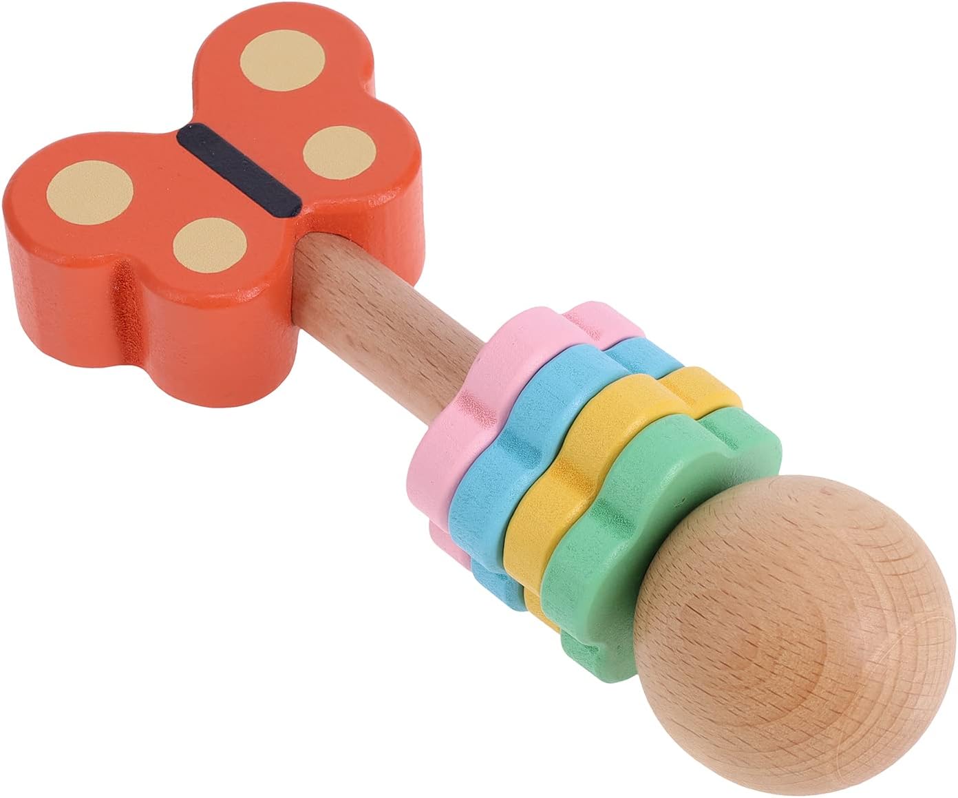 Petit Collage PTC696 Butterfly Wooden Shaker, Multicoloured, One Size