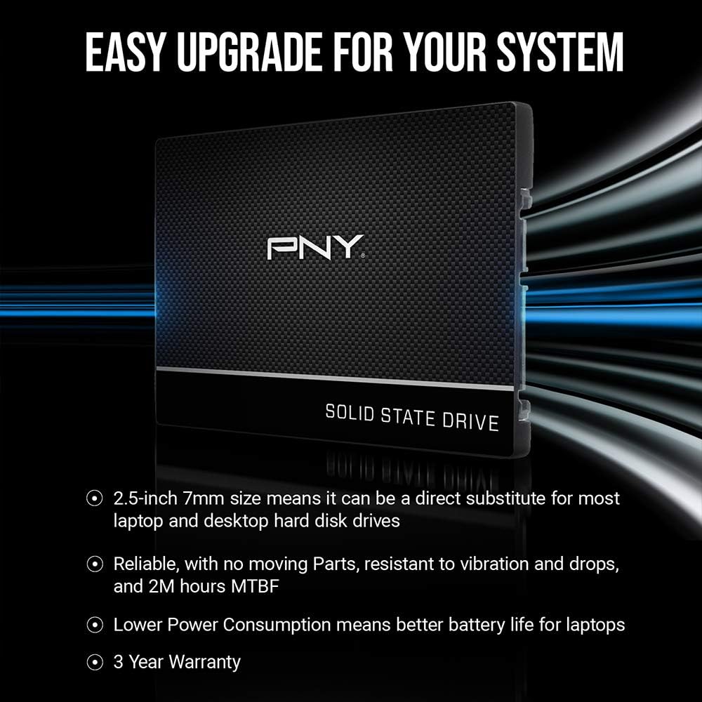 PNY CS900 Internal SSD SATA III, 2.5 Inch, 2TB, Read speed up to 550MB/s