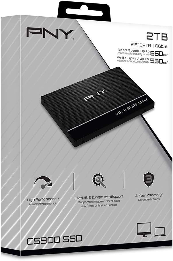 PNY CS900 Internal SSD SATA III, 2.5 Inch, 2TB, Read speed up to 550MB/s