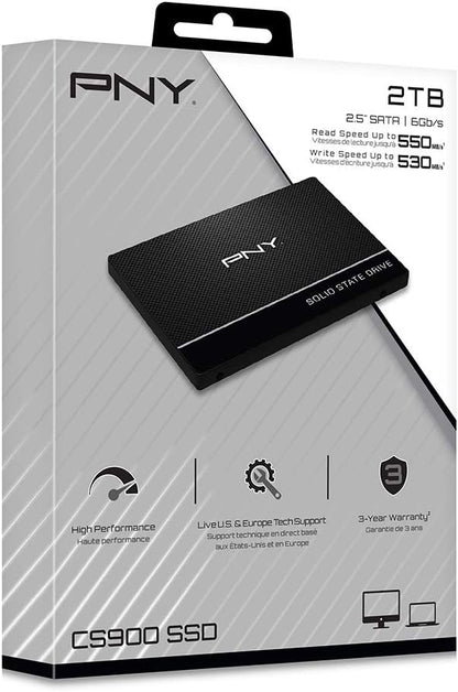 PNY CS900 Internal SSD SATA III, 2.5 Inch, 2TB, Read speed up to 550MB/s