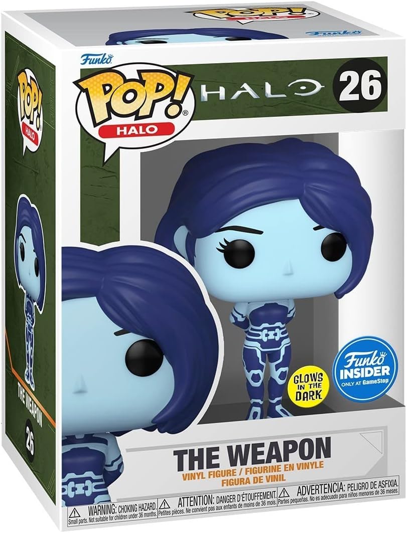 Funko POP! : Halo Infinite The Weapon #026 Glow in The Dark Exclusive Vinyl Figure Protector and Box Include, Blue, small 3.85in