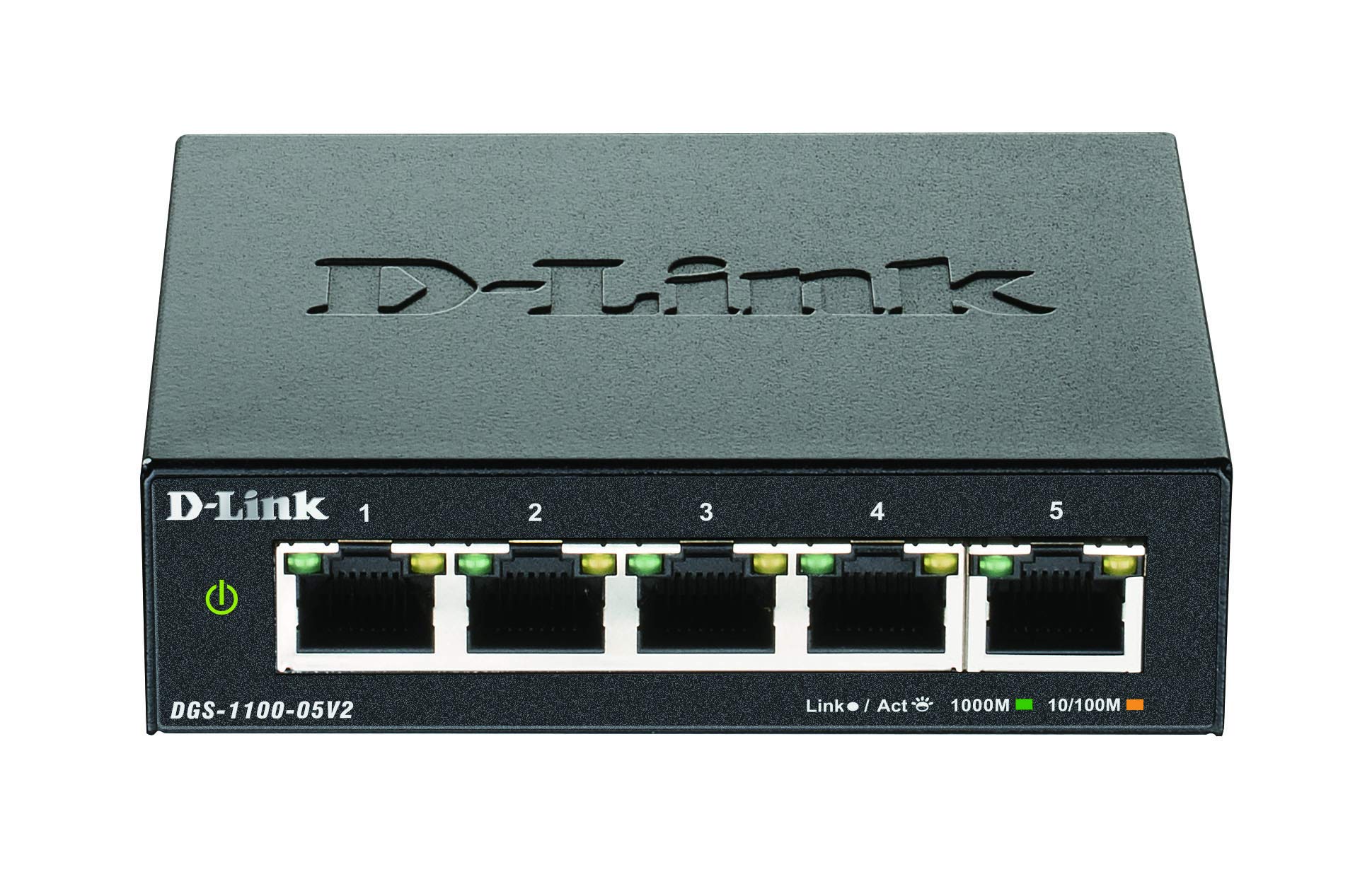 D-Link DGS-1100-05V2, Switch Smart 5 puertos Gigabit, RJ-45, Gestión web, Layer 2, VLAN, sobremesa, sin ventilador, IGMP Snooping, VoIP VLAN, QoS, Seguridad red, sin ventilador, Green