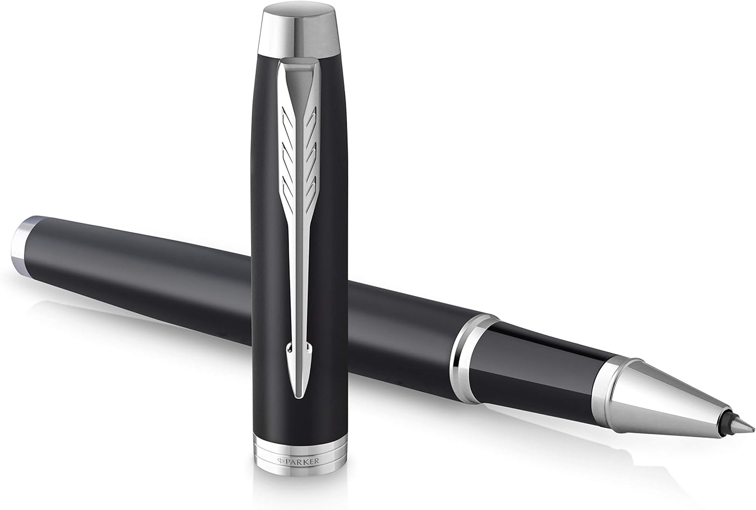 PARKER IM Rollerball Pen | Matte Black with Chrome Trim | Fine Point with Black Ink Refill | Gift Box