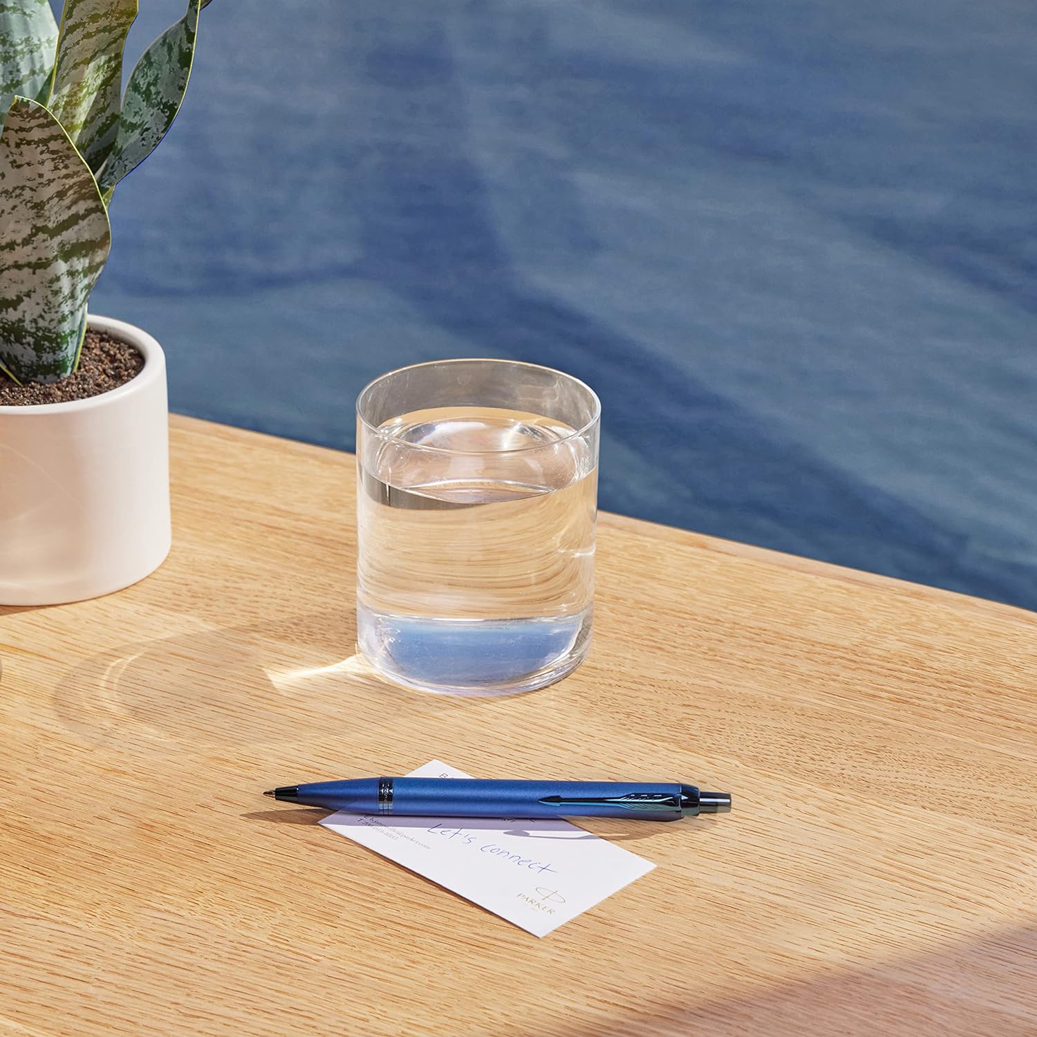 Parker IM Monochrome Ballpoint Pen, Blue Finish and Trims, Medium Point with Blue Ink, Gift Box