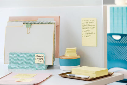 Post-it Super Sticky Notes Canary Yellow, Pack of 12 Pads, 90 Sheets per Pad, 76 mm x 127 mm- Extra Sticky Notes For Note Taking, To Do Lists & Reminders