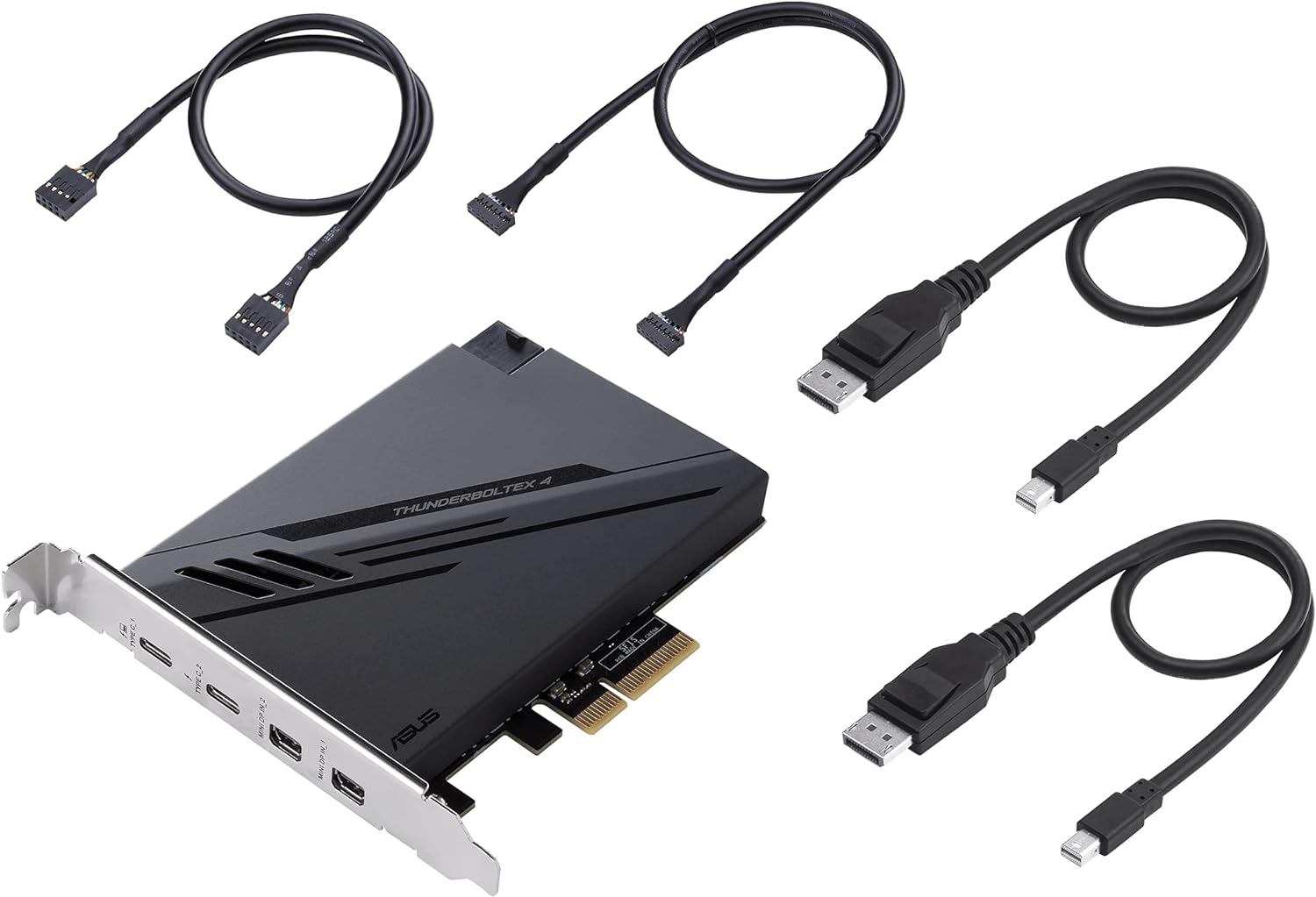 ASUS ThunderboltEX 4 Card, PCI Express, 2 x Thunderbolt 4 (USB-C), 2 x Mini DisplayPort In, TBT Header, USB 2.0 Header