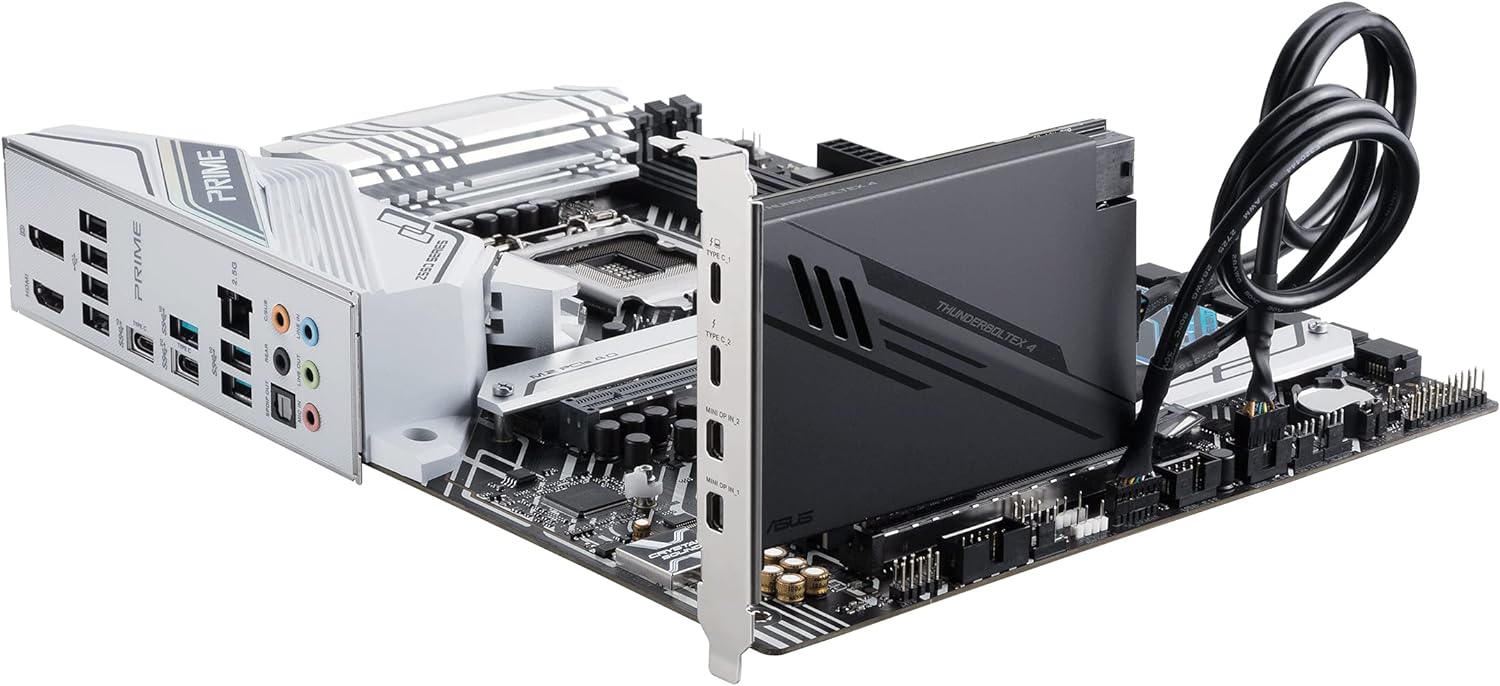 ASUS ThunderboltEX 4 Card, PCI Express, 2 x Thunderbolt 4 (USB-C), 2 x Mini DisplayPort In, TBT Header, USB 2.0 Header