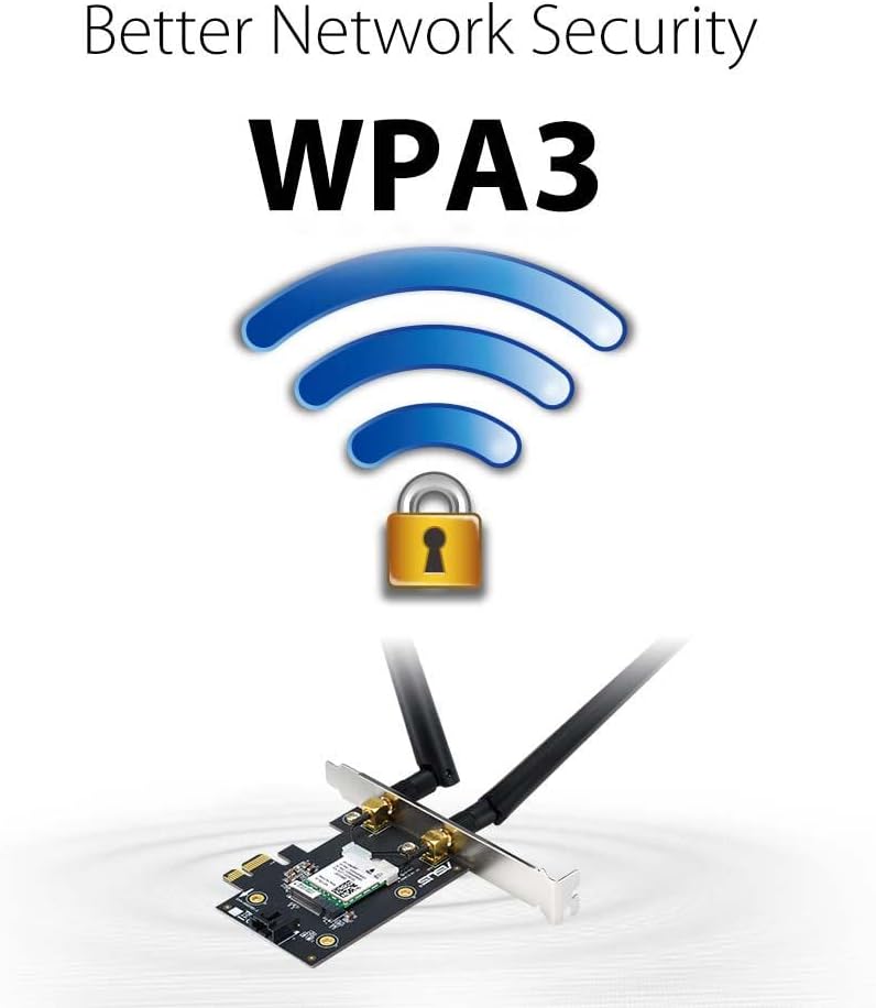 Asus (PCIE-AX1800) AX1800 Wireless Dual Band PCI Express Wi-Fi 6 Adapter, Bluetooth 5.2, WPA3, OFDMA & MU-MIMO