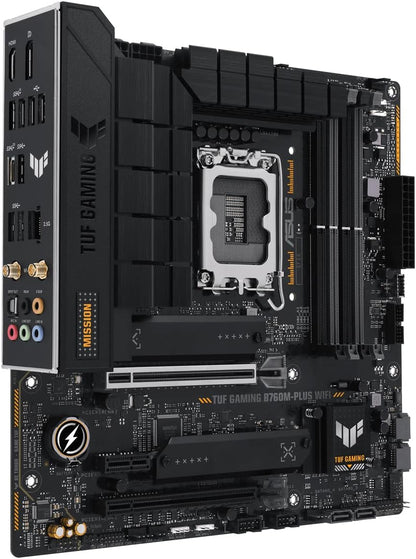 ASUS TUF GAMING B760M-PLUS WIFI Mainboard Sockel Intel LGA 1700 (Intel B760, mATX, DDR5 Speicher, PCIe 5.0, 2x M.2, WiFi 6, Thunderbolt 4, Aura Sync