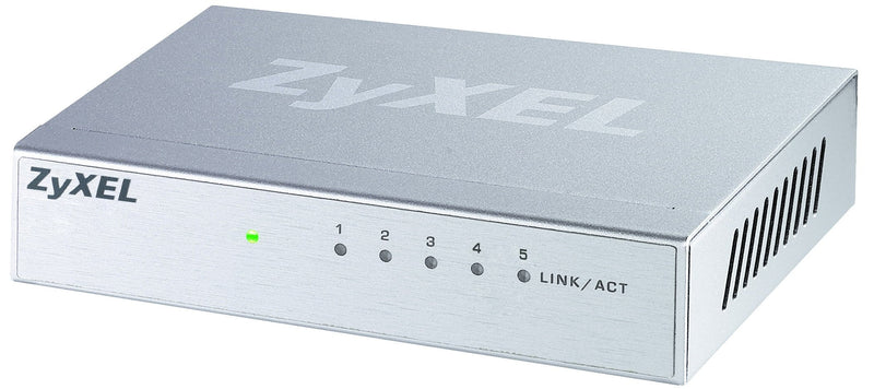 Zyxel 5-Port Desktop Gigabit Ethernet Switch - custodia metallica, Garanzia a Vita