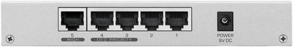 Zyxel 5-Port Desktop Gigabit Ethernet Switch - custodia metallica, Garanzia a Vita