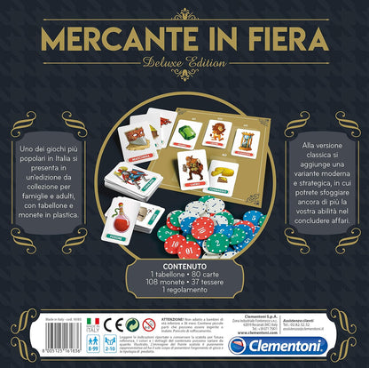 Clementoni Fair Merchant Deluxe Edition Board Games, Multicoloured, 16183 Card Game Mercante in Fiera Deluxe (Italian Language Version)