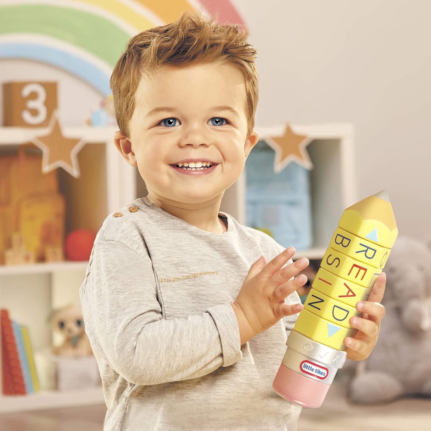 little tikes Learn & Play 100 Words Spell & Spin Pencil - Includes Letters, Spelling, Vocabulary, Phonetics, Alphabet, Sounds - Preschool Education & Learning - For Toddlers Aged From 3 Years