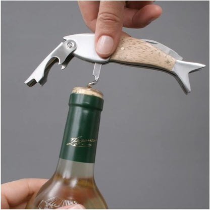 Kikkerland Lightwood Fish Corkscrew