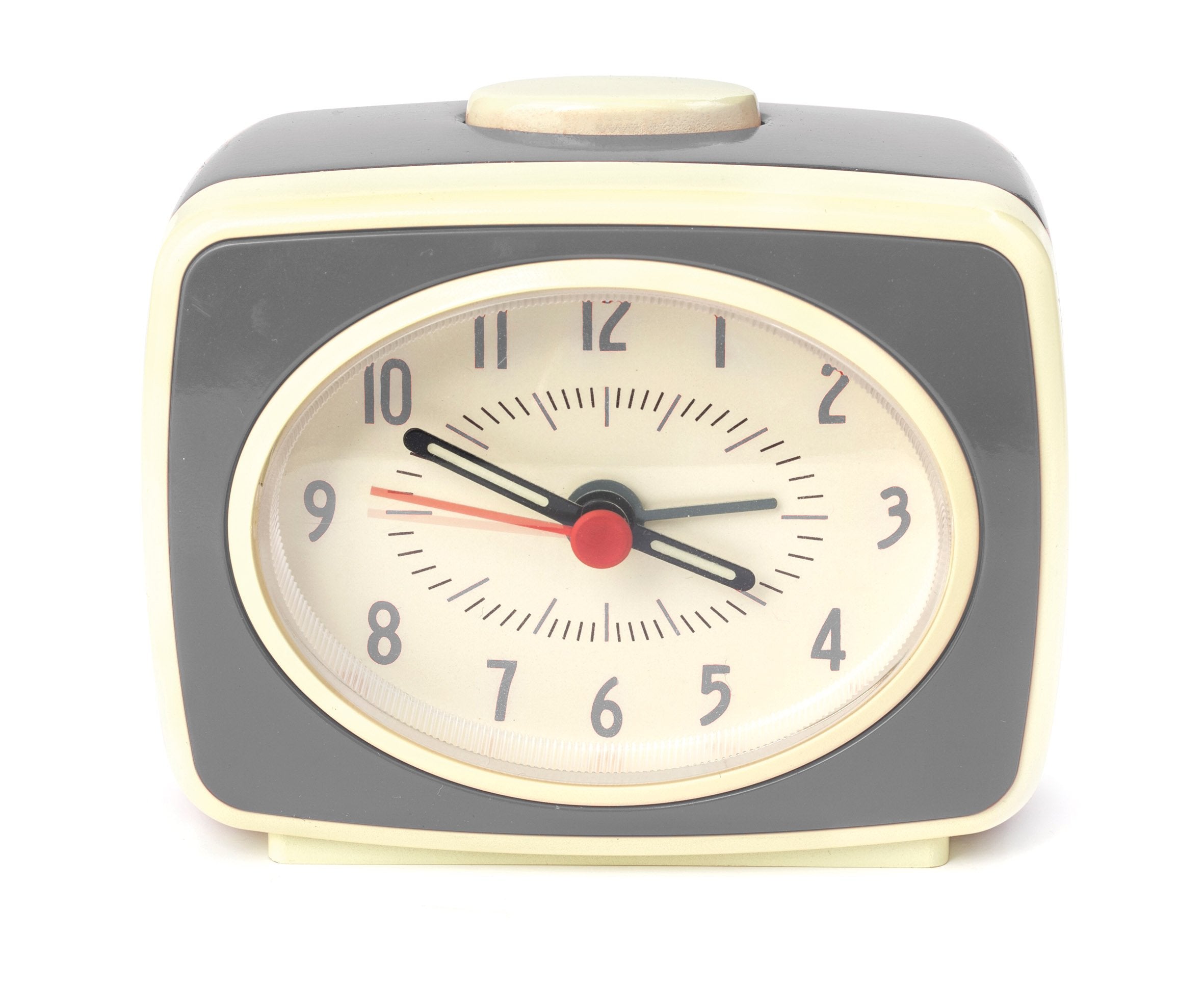 Kikkerland Alarm Clock, Grey, 9.8 x 6.1 x 8.37 cm