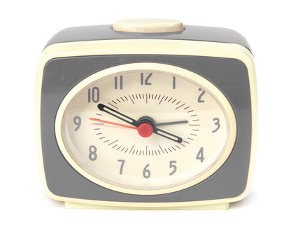 Kikkerland Alarm Clock, Grey, 9.8 x 6.1 x 8.37 cm