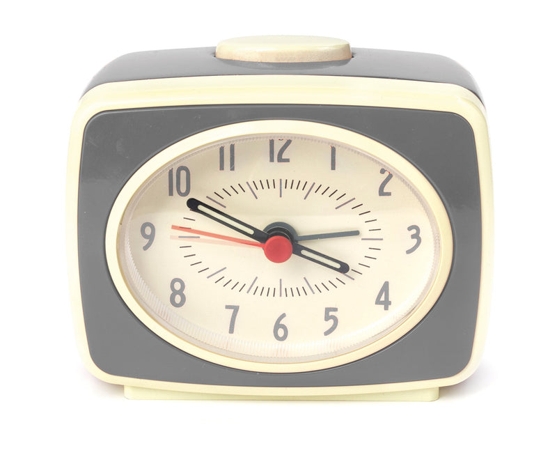 Kikkerland Alarm Clock, Grey, 9.8 x 6.1 x 8.37 cm