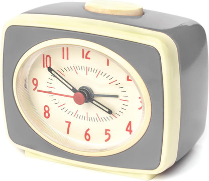 Kikkerland Alarm Clock, Grey, 9.8 x 6.1 x 8.37 cm