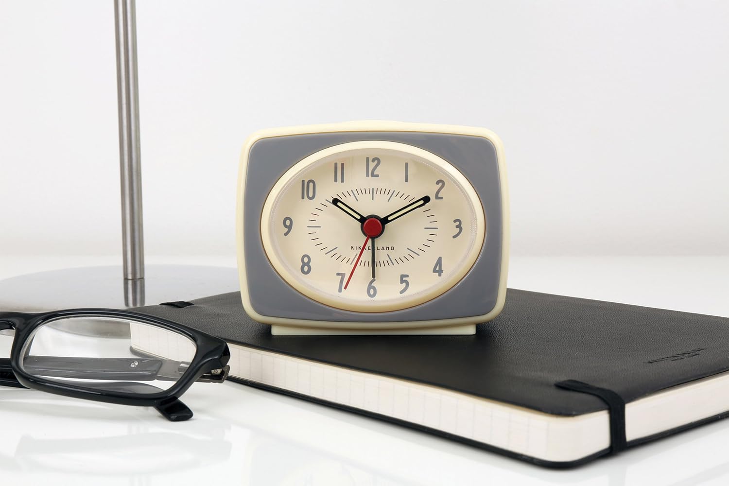 Kikkerland Alarm Clock, Grey, 9.8 x 6.1 x 8.37 cm