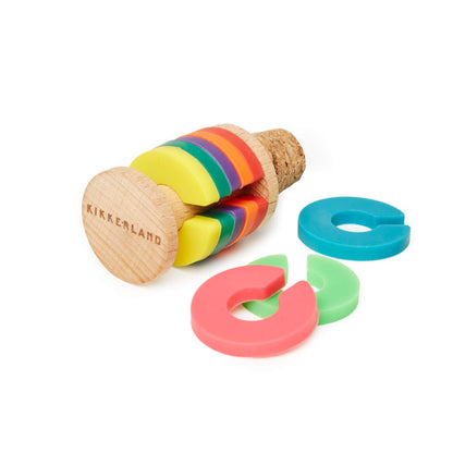 Kikkerland Rainbow Wine Rings + Tope (BA91