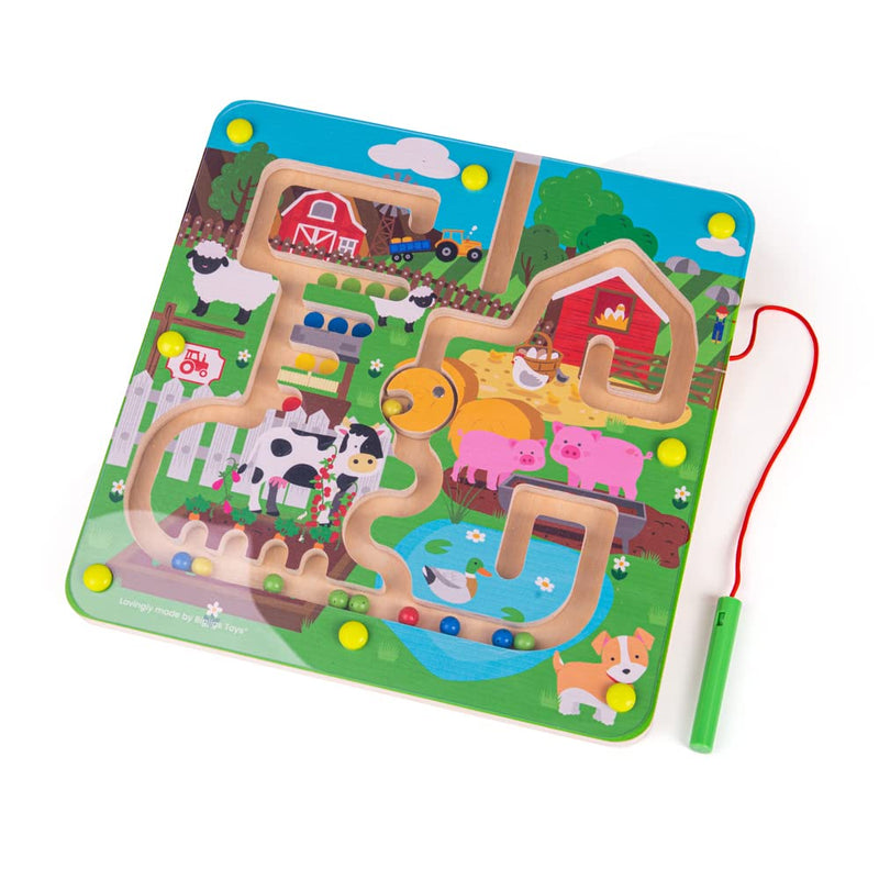 Bigjigs Toys, Farmyard Maze Puzzle, Wooden Toys, Jigsaw Puzzle, Wooden Puzzle, Farm Toys, Jigsaw For 3 4 5 Year Olds, Toddler Puzzles, Childrens Puzzles