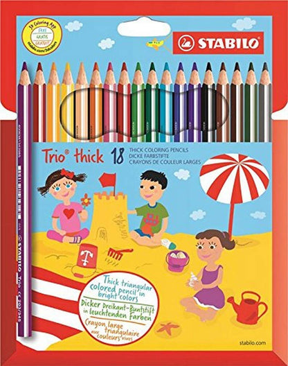 Stabilo Trio Thick Pencil , Set of 18 , Multicolored (022509