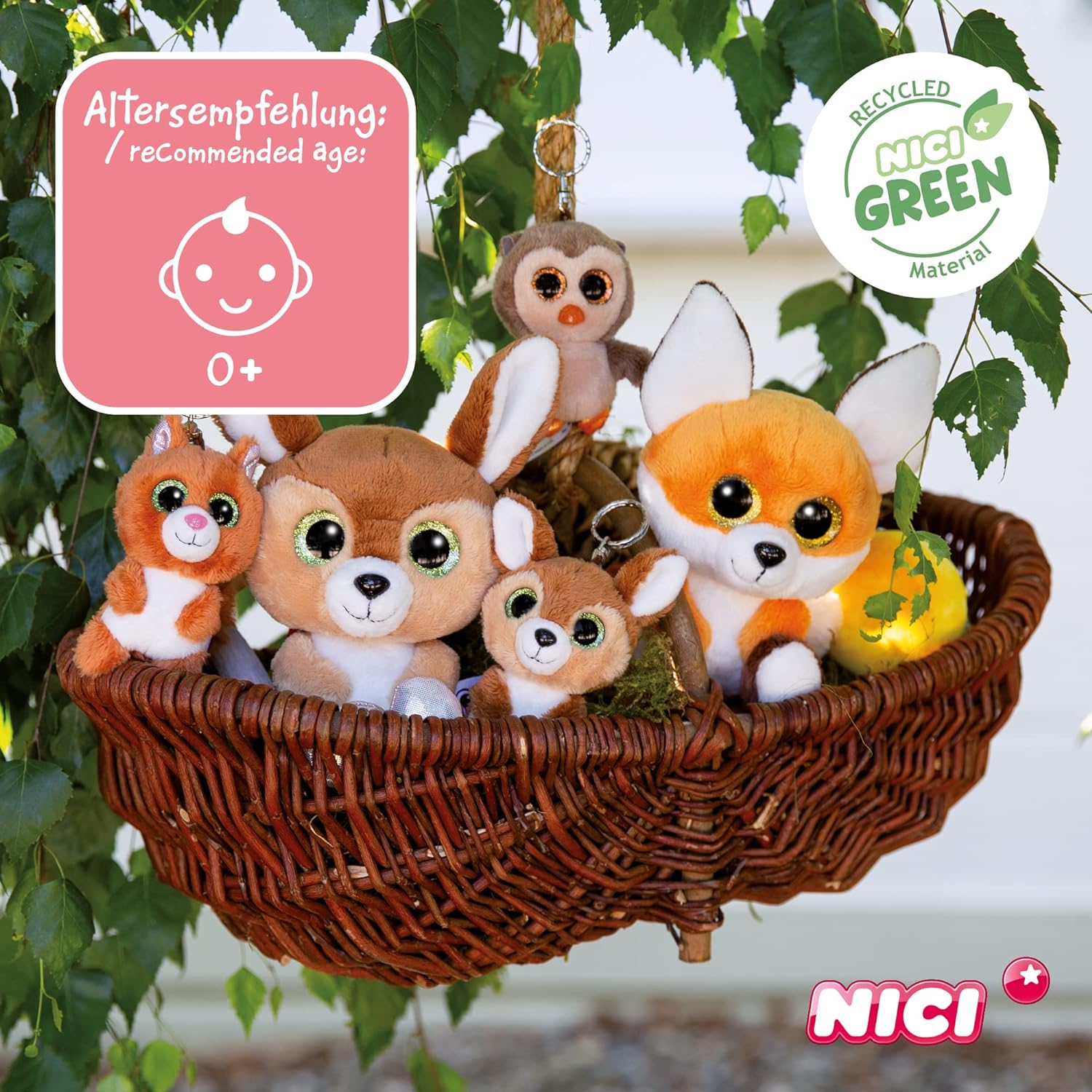 Nici Glubschis: The Original – Glubschis Fawn Feena 15cm I Sitting Plush Toy Fawn with Big Glittery Eyes I Soft Toy For Cuddly Toy Lovers