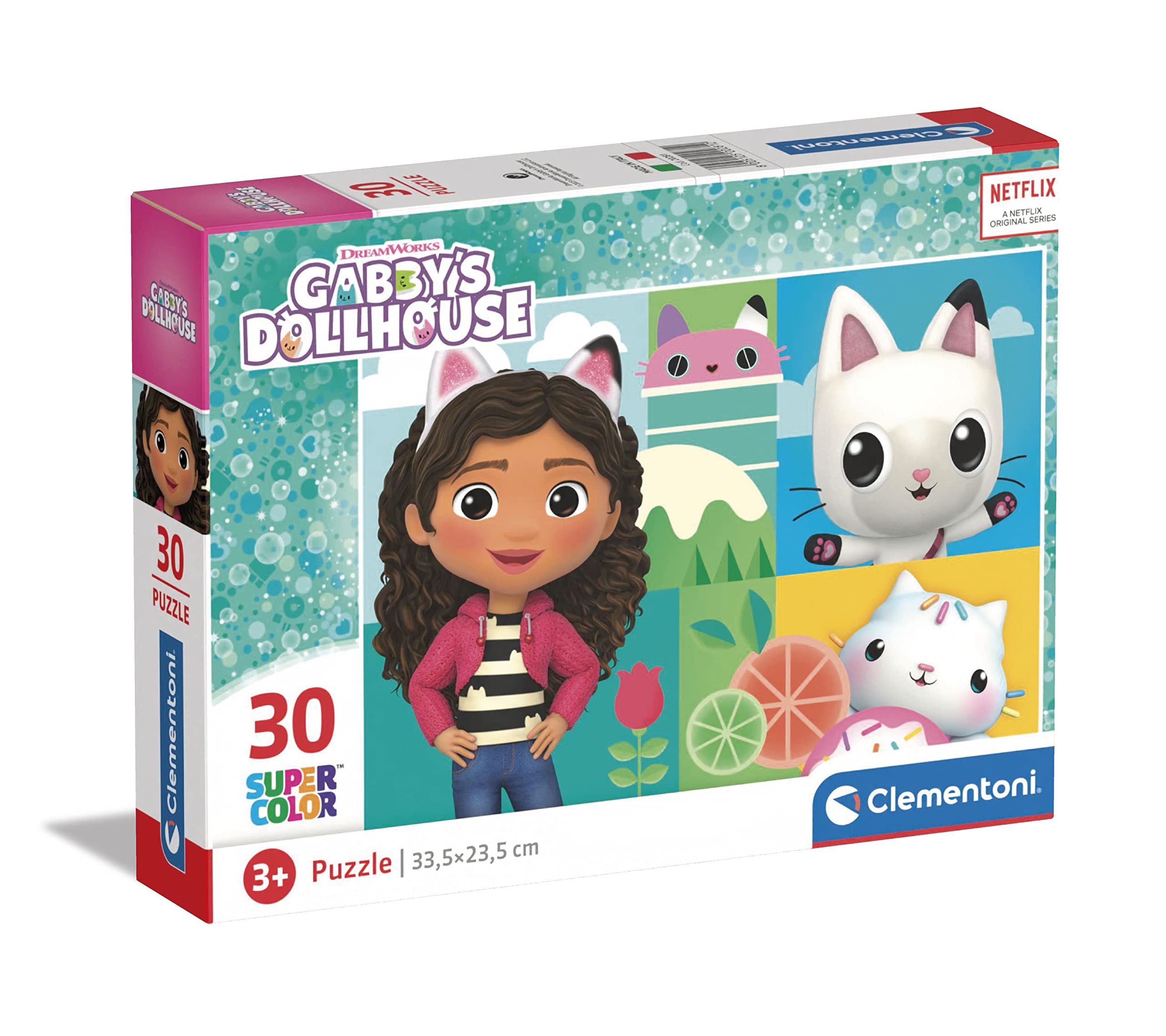 Clementoni Dreamworks Gabby's Dollhouse - Puzzle mit 30 Teilen für Kinder ab 3 Jahren, Buntes Kinderpuzzle mit besonderer Leuchtkraft, 20281 von Clementoni