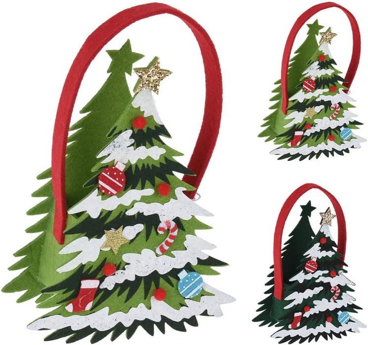 Christmas Basket Felt Tree 19Cm Assorted 1 Piece