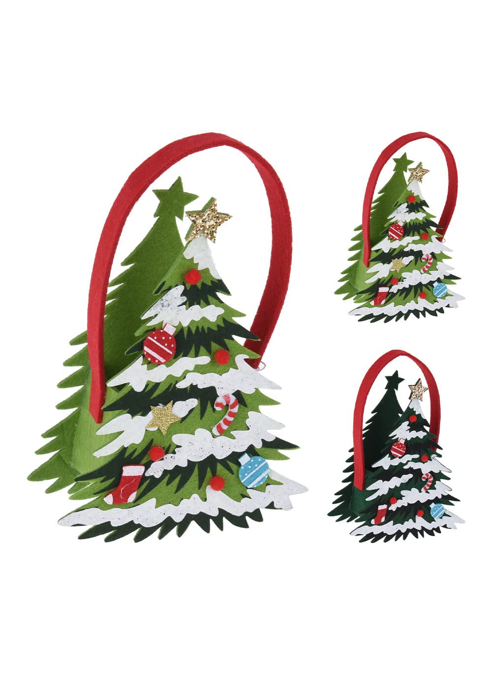 Christmas Basket Felt Tree 19Cm Assorted 1 Piece