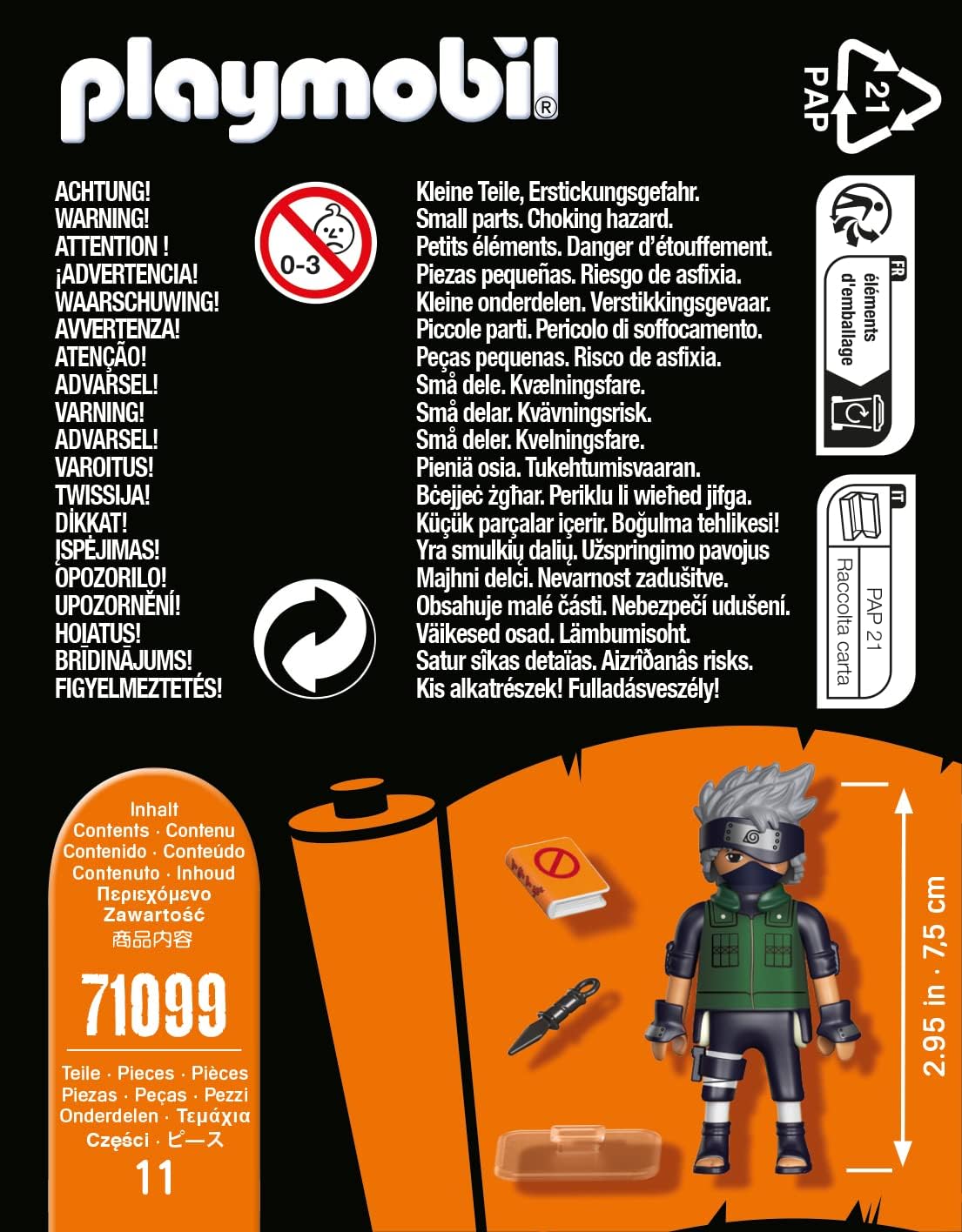 Playmobil 71099 Naruto: Kakashi Figure Set, Naruto Shippuden anime collectors figure, playset for children and fans 5-99 years