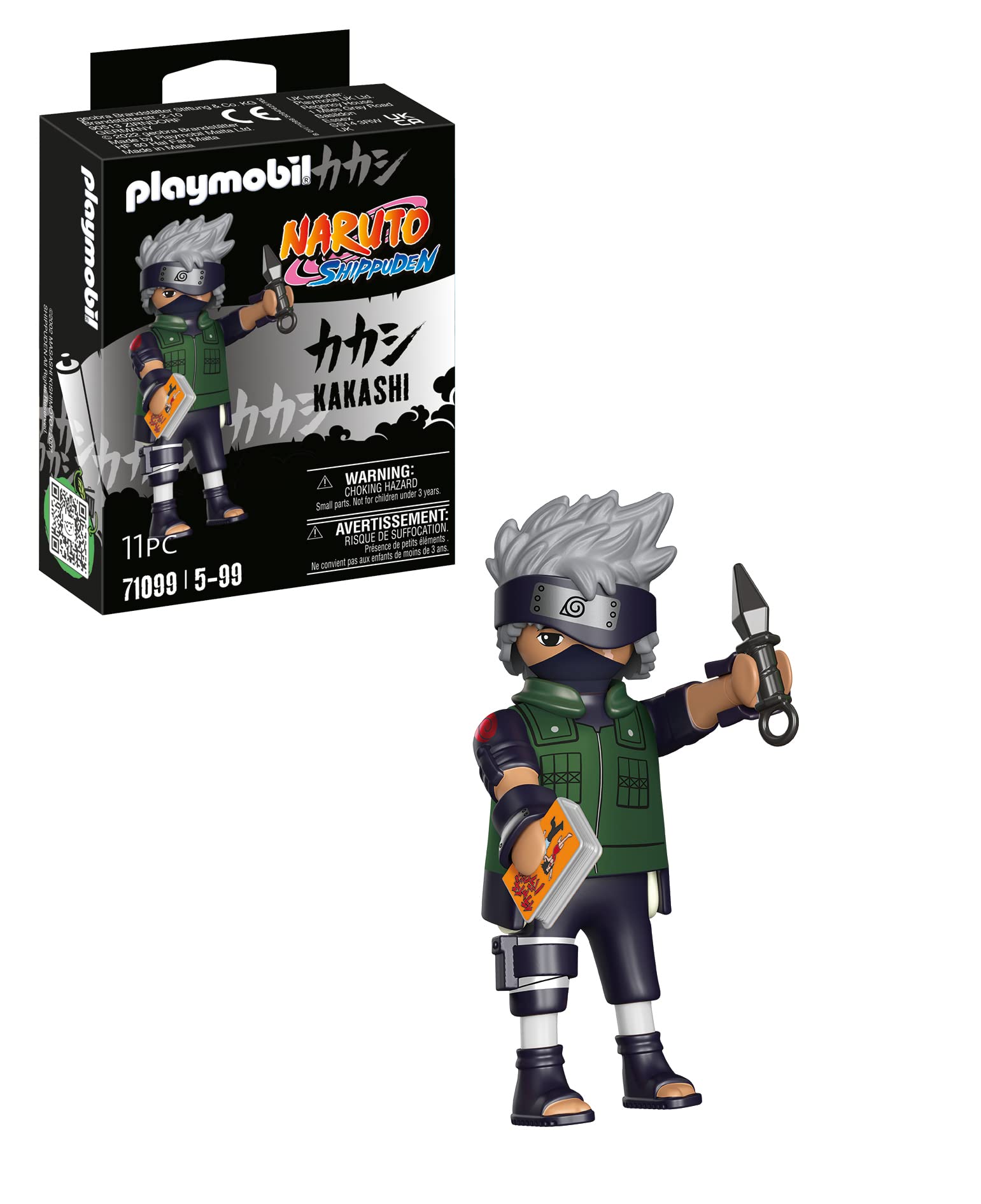 Playmobil 71099 Naruto: Kakashi Figure Set, Naruto Shippuden anime collectors figure, playset for children and fans 5-99 years