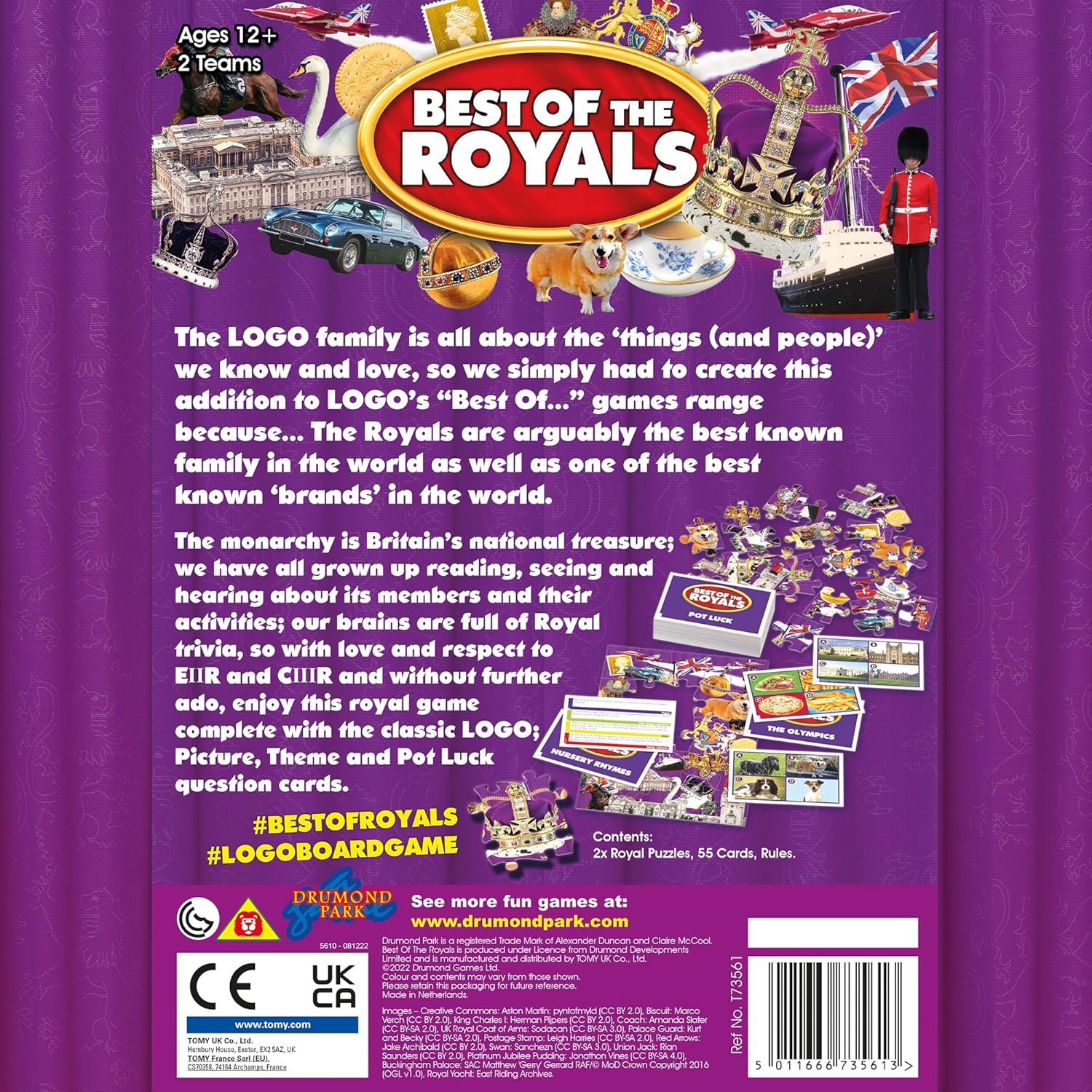 Drumond Park T73561EN Best of the Royals LOGO Board Game, Family Board Games for 2-8 players, Tabletop Game For Adults And Kids Suitable From 12+ Years