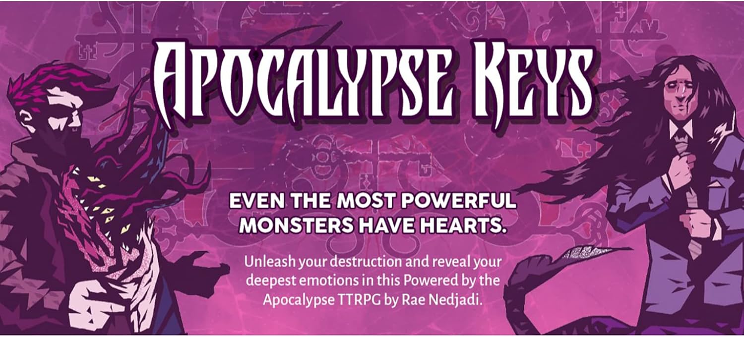 Apocalypse Keys - RPG Book, Evil Hat Productions, Roleplaying Game of Occult Threats, Monsters Bound by Love-Fate-Power