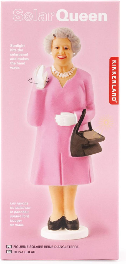 Kikkerland Solar Queen Waving Figurine Home Office Display Novelty Decor