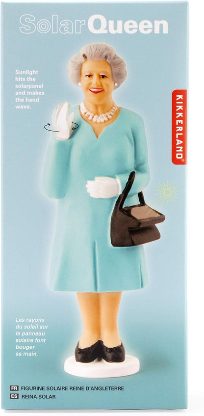 Kikkerland Solar Queen Waving Figurine Home Office Display Novelty Decor