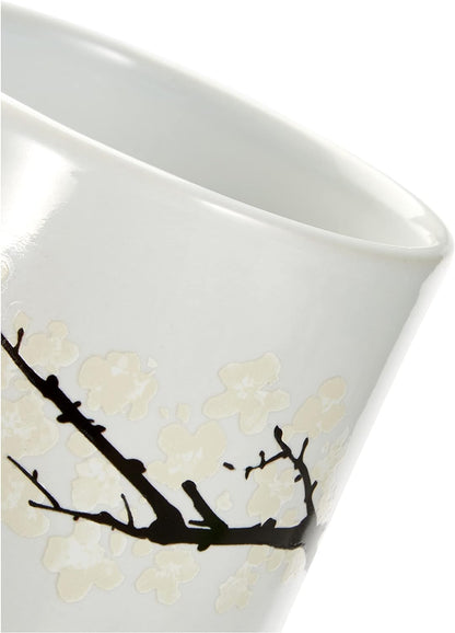 KIKKERLAND Cherry Blossom Morph Mug, Porcelain, White, 1 Count (Pack of 1