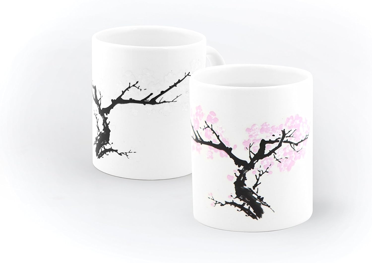 KIKKERLAND Cherry Blossom Morph Mug, Porcelain, White, 1 Count (Pack of 1