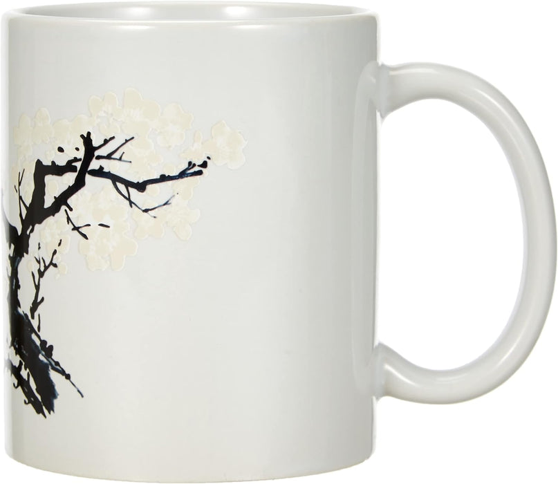 KIKKERLAND Cherry Blossom Morph Mug, Porcelain, White, 1 Count (Pack of 1